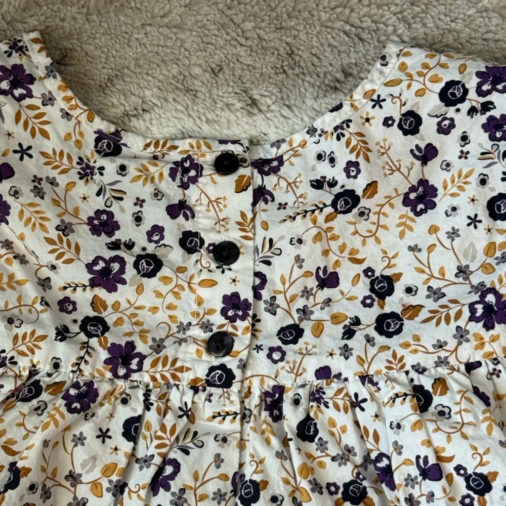 Tahari purple gold peasant top girls medium earth girl girlhoodcore school fall
